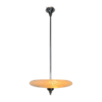 Art Deco Hanglamp Met Gewolkte Glazen Schaal, Jaren 30 thumbnail 1