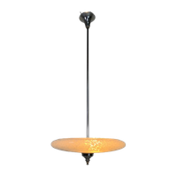 Art Deco Hanglamp Met Gewolkte Glazen Schaal, Jaren 30