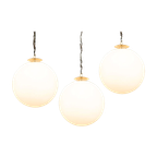 Set Of 3 Hanging Lamps Made Of Opaline (Milk Glass) thumbnail 1