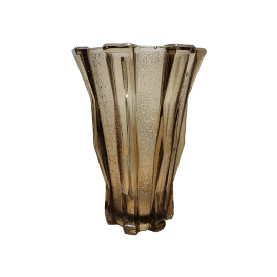 Art Deco Rookglas Vaas Jaren 30 1