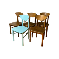 5x Vintage Grenen Keuken Stoelen, Nieuwe Gelakt, Daumiller Style