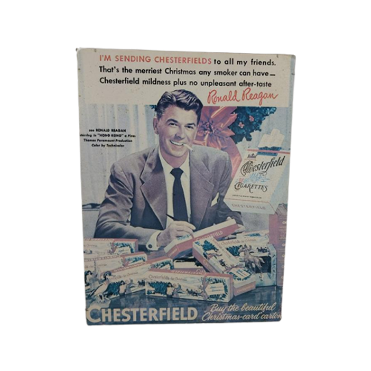 Reclame Poster 50’S Sigarettenmerk Chesterfield Ronald Regan 1
