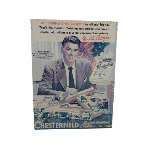 Reclame Poster 50’S Sigarettenmerk Chesterfield Ronald Regan