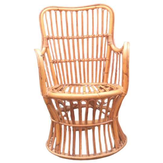 Vintage Fifties Bonacina Rotan Fauteuil/pauwenstoel 1