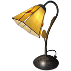 Glas In Lood Tafellamp Vintage Italiaans Tiffany Stijl thumbnail 1