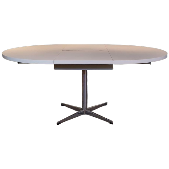 Vintage Eettafel Pastoe Witte Uitschuifbare Tafel Ovaal 1