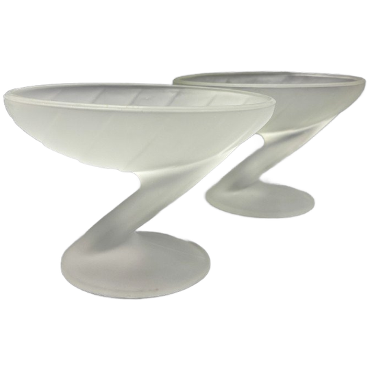 Set Ijscoupes Satijnglas Clairey France 2 Stuks 1