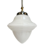 Opaalglazen Art Deco Plafondlamp Uit De 1960’S thumbnail 1