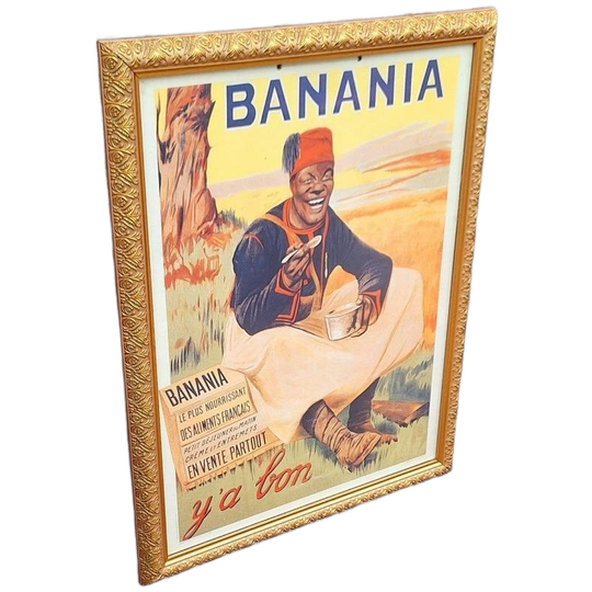 Authentiek Reclame Karton, Herdrukt Door Banania 80'r Jaren. 1