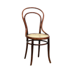 Originele Antieke Bentwood Thonet Bistro Stoel Model Nr. 14 Met Een Nieuwe Gematte Zitting thumbnail 1