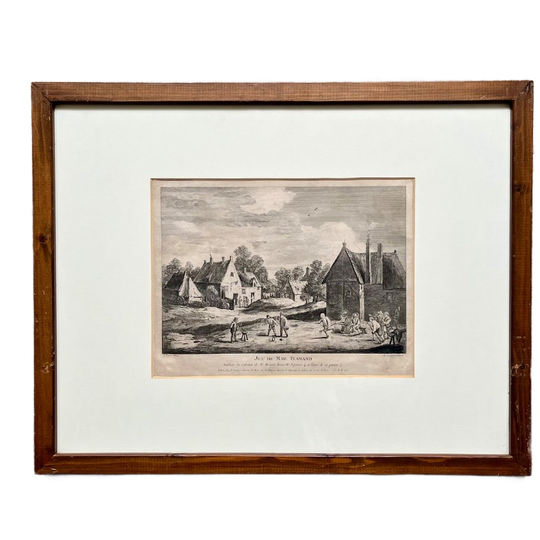 Ingelijste Gravure “Jeu De Mail Flamand” By David Teniers 1