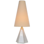 Vintage Geometrische Tafellamp Keramiek ’70 Teepee Lamp Wit thumbnail 1