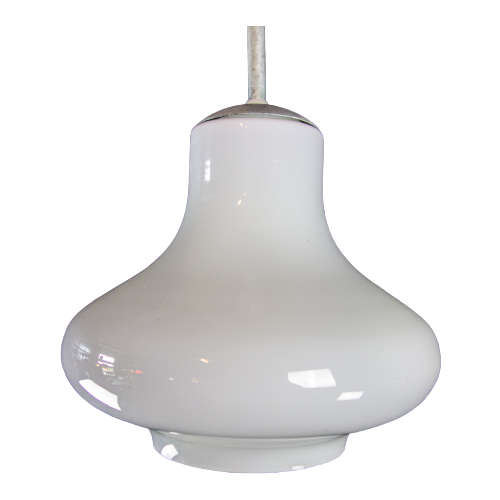 Partij Van 60 Vintage Melkglazen Plafondlampen – Wit – Jaren 50