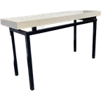 Stoere Strakke Sidetable / Wandtafel Met Zwart Metaal Onderstel, 160 X 52 Cm, 88 Cm Hoog Reliving thumbnail 1