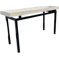 Stoere Strakke Sidetable / Wandtafel Met Zwart Metaal Onderstel, 160 X 52 Cm, 88 Cm Hoog Reliving