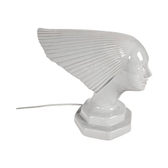 Vintage - Rene Lalique Stijl - Design Hubert Olivier - Tafellamp - Keramiek - Frankrijk - 1960's 1
