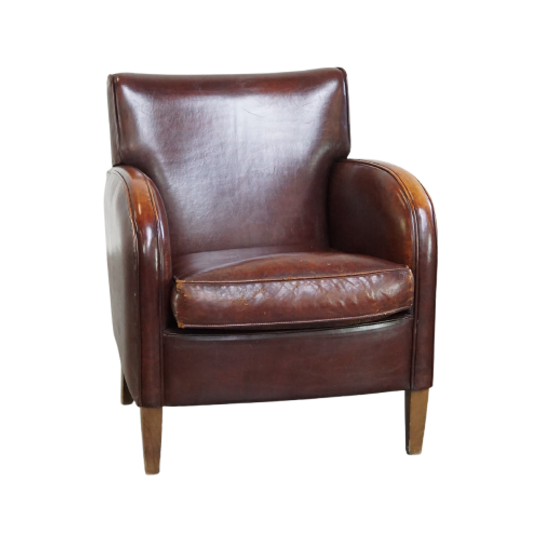 Subtiele Schapenleren Armchair Met Een Mooie Afwerking En Een Goed Patina 1
