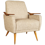 Vintage Club/Lounge Fauteuil – Houten Armleuningen – Jaren 60 thumbnail 1