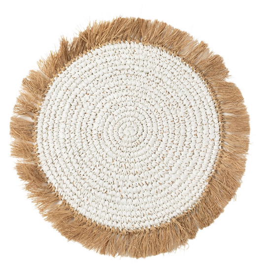 Bazar Bizar | De Water Hyacinth Raffia Placemat - Wit Naturel 1
