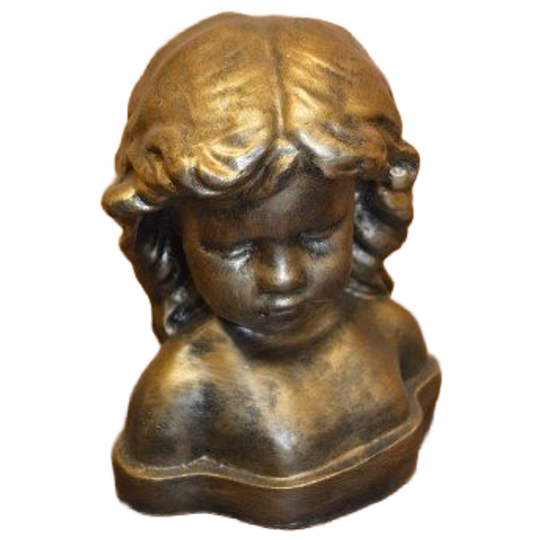 Goudkleurige Buste Van Meisje – Decoratief Borstbeeld Van Polyester Voor Binnen En Buiten 1