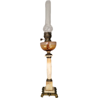Antieke Staande Marmeren Olielamp