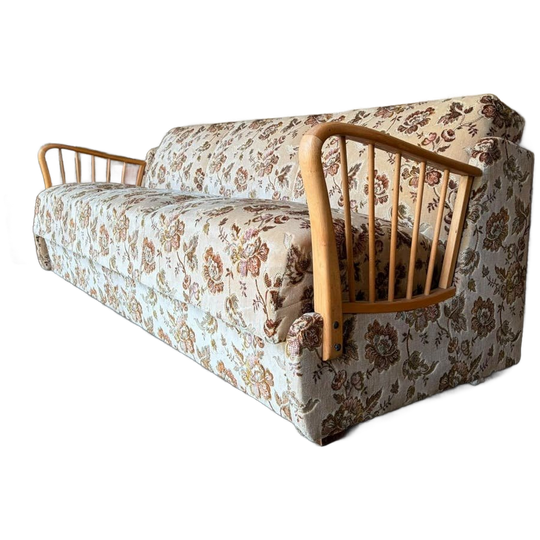 Vintage Gebloemde Zetel / Daybed / Canapé 1