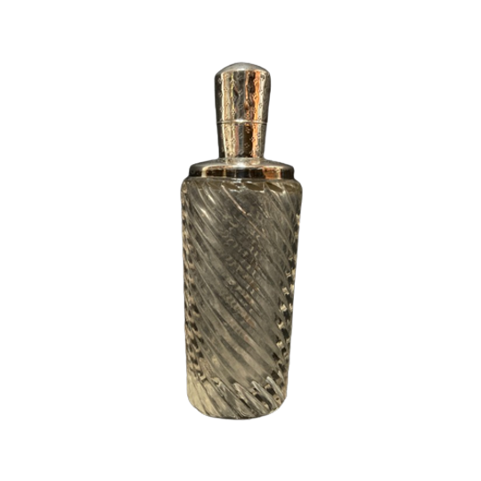 Antieke Parfumfles Met Zilveren Dop En Kraag, 1