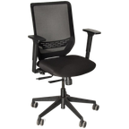Frontseat Bureaustoel, Zwart/Mesh, 2D Armleggers, thumbnail 1