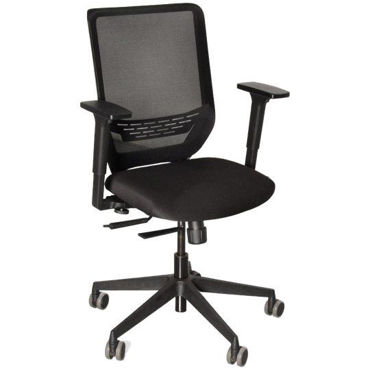 Frontseat Bureaustoel, Zwart/mesh, 2d Armleggers, 1