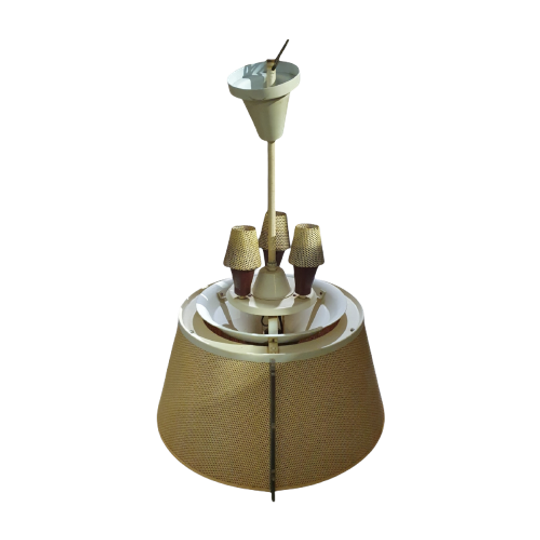 Perforated Steel Hanging Lamp 1950s 1