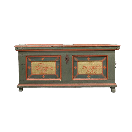 Antieke Beschilderde Bruidskist 1853 1