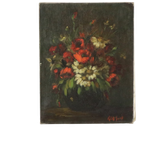 Bloemen Stilleven Schilderij Olie Op Doek Amateur Gesigneerd thumbnail 1