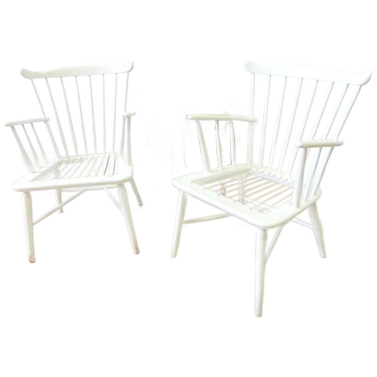 Vintage Fauteuil Borge Mogensen Jaren 50 Spijlenstoel 1