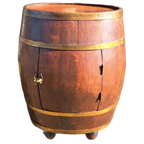 Antieke Ovaal Wijnvat, Drankton, Bar, Wijnrek Afm. 45 X 35Cm thumbnail 1