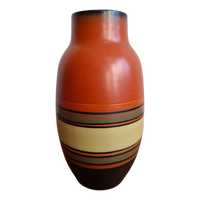Vintage West Germany Vaas Oranje, Zwart