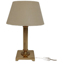 Messing Vintage Tafellamp Met Crèmekleurige Plisse Kap