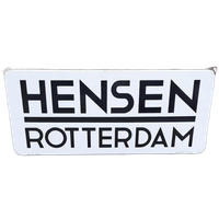 Groot Emaille Reclamebord, Naambord Van Hensen Rotterdam.