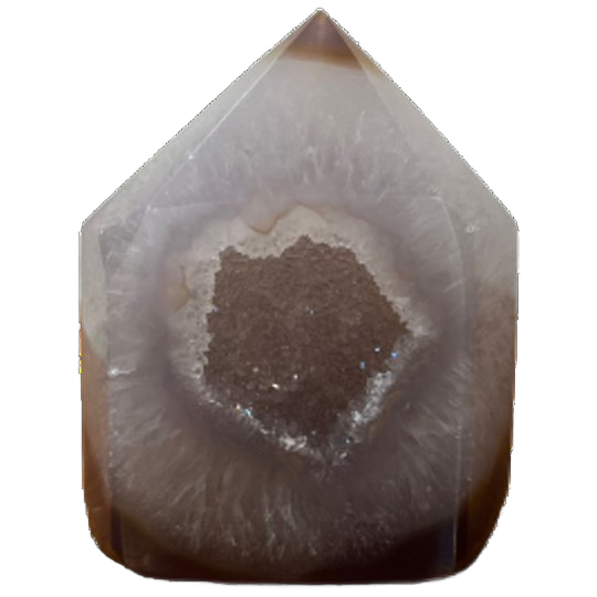 Brazilian Druzy Banded Agate Tower 1