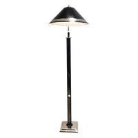 Chrome And Black Floor Lamp ,Hollywood Regency’ In Style Of Willy Rizzo, 1970S