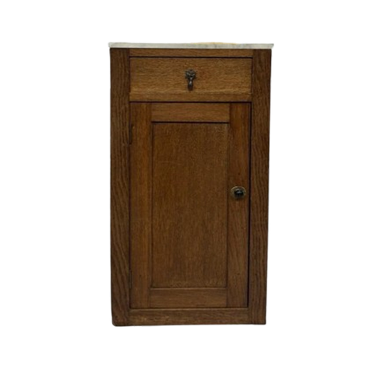 Art Deco Amsterdamse School Kastje Nachtkastje Marmeren Blad 1