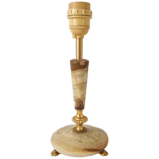 Albast Messing Lampenvoet Vintage Lamp 1