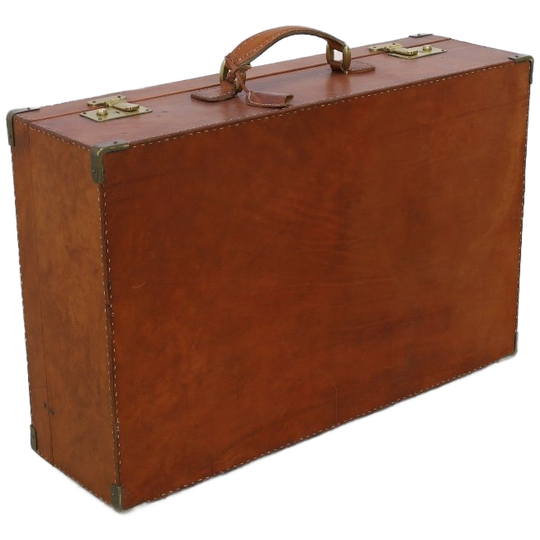 Vintage Luxe Leren Reiskoffer Handgemaakt Italy 1