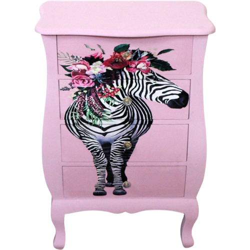 Een Mooi Gevormde Roze Ladekast “Zebra”