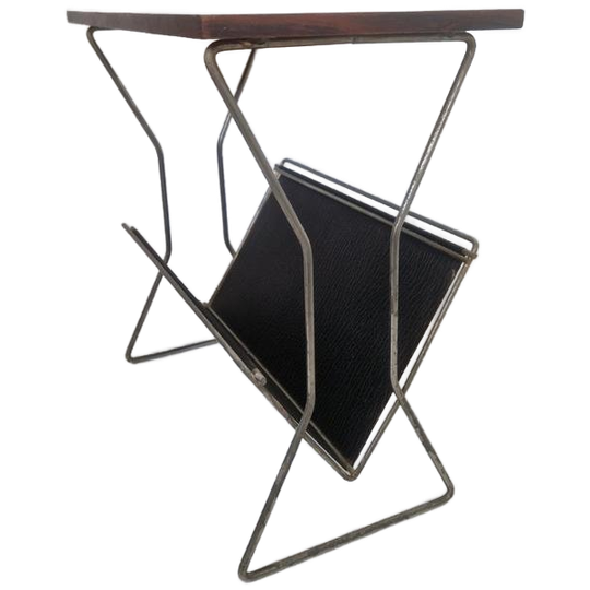 Jaren 60 Pallisander Fineer Magazine Rack Bijzettafel. 1