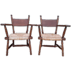 Set Van 2 Brutalistische Fauteuils Vintage Designstoelen 60 thumbnail 1