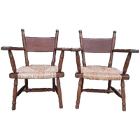 Set Van 2 Brutalistische Fauteuils Vintage Designstoelen 60