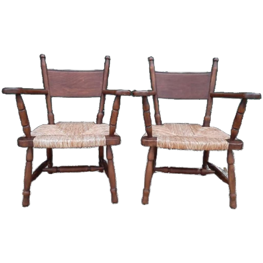 Set Van 2 Brutalistische Fauteuils Vintage Designstoelen 60 1