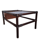 Vintage Rotan Salontafel Met Glasplaat En Lectuurbak thumbnail 1