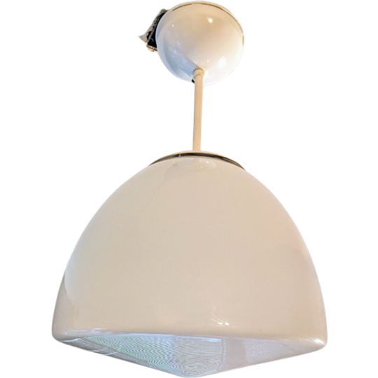 Vintage Opaline Hanglamp Van "Gispen/Giso" Jaren 50S 1