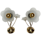 Set Van 2 Messing Art Deco Muurlampen, 1960's thumbnail 1